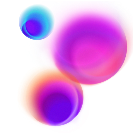 Blue, pink, and purple transparent circles